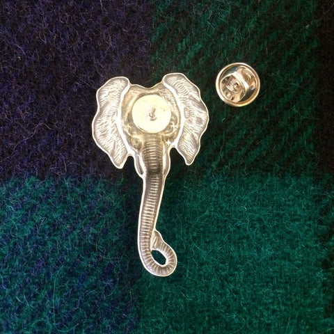 elefootprints- Elephant tie tack lapel pin -back view