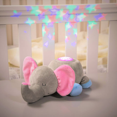 elephant-Calming Nightlight and Soothing Sound Plush elephant Nightlight Projection on wall