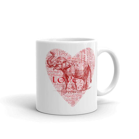 Asian elephant coffee mug with love