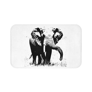 African Elephant Bath Mat Black And White Ele Footprints Llc