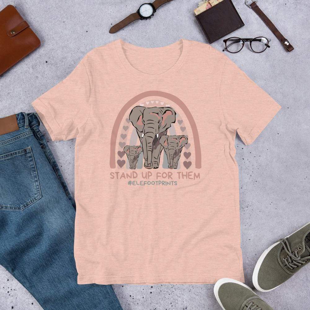 Stand up for Elephants Short-Sleeve Unisex T-Shirt Heather Prism Peach / XS
