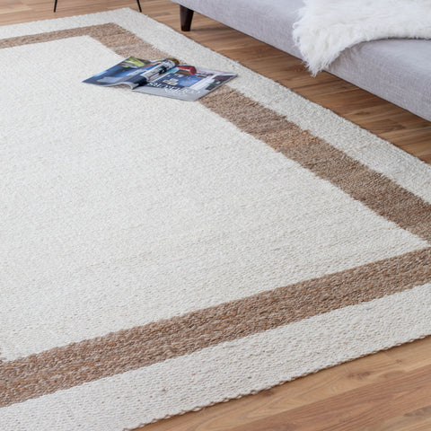 Maui Jute Simple Border Grey Rug