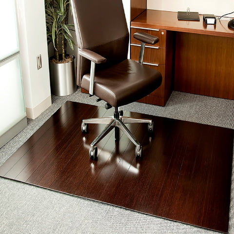 Symple Stuff Beveled Bamboo Office Chairmat Size: 47 x 60, Finish: Dark Cherry