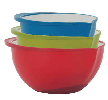 OXO 3-Piece Mixing Bowl Set: Blue, Grey & Jade - MyToque