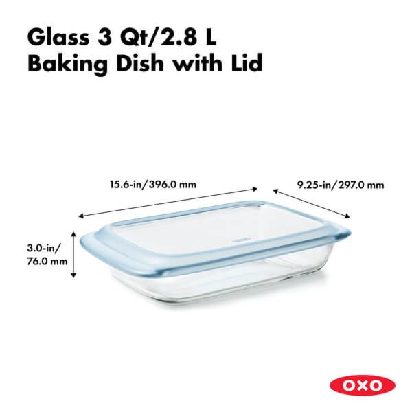 OXO Lidded 1.6-Quart Glass Loaf Pan