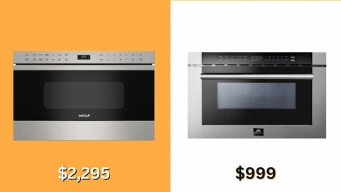 Forno 24-Inch 1.2 cu. ft. Microwave Drawer in Stainless Steel (FMWDR3000-24) vs Wolf Microwave