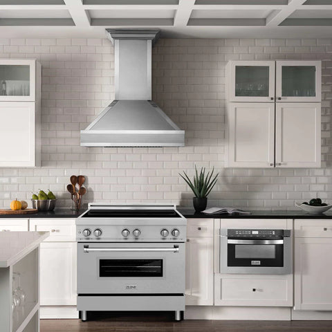 ZLINE 36-Inch Induction Range with a 4 Element Stove and Electric Oven in DuraSnow Stainless Steel