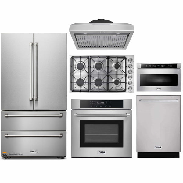 Thor Kitchen 6-Piece Pro Appliance Package - 36 Cooktop, Wall Oven, U –  thehomeselection