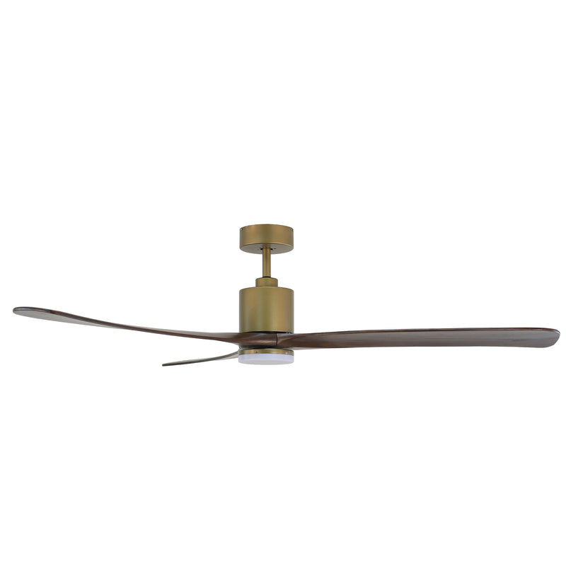 Forno Voce Curva 72” Voice Activated Smart Ceiling Fan in Antique Gold Body & Black Walnut Wood Blade (CF01672-AGR)