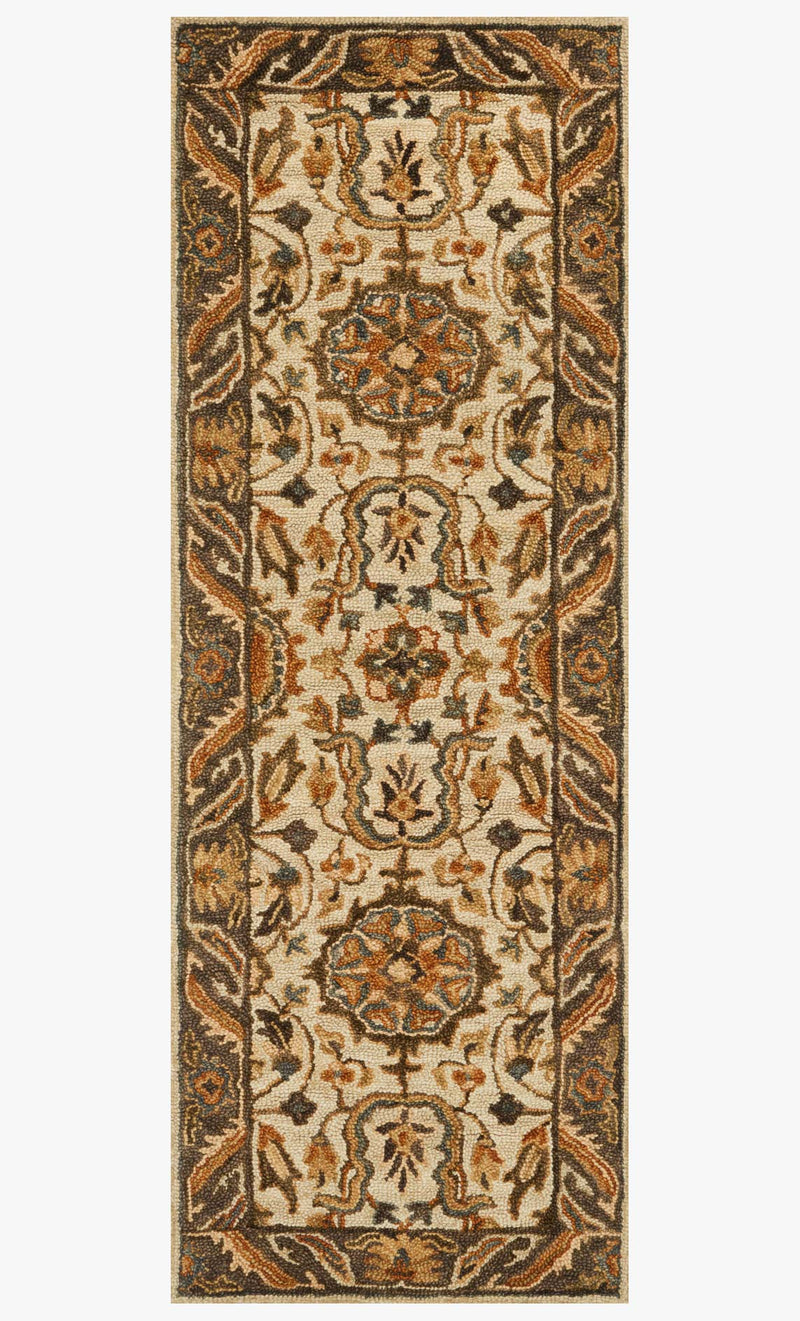 Loloi Victoria Collection - Traditional Hooked Rug in Ivory & Dk Taupe (VK-02)