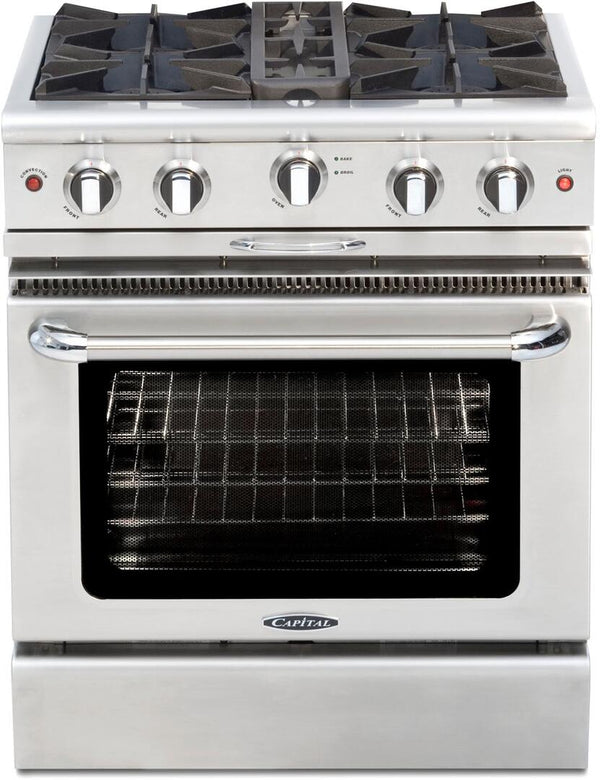 CGRT484BGN Capital Culinarian 48 Gas Range Top with 4 Open Burners and 12  Grill and 12