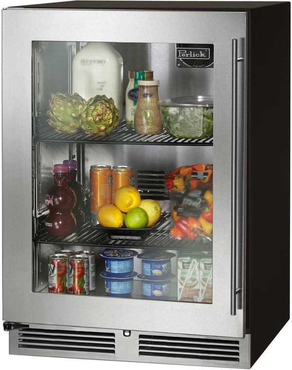 Perlick HP24FO41RL 24 Inch Built-in Undercounter Outdoor Freezer with 5.2  Cu. Ft. Capacity, 2 Adjustable Full-Extension Shelves, Digital Temperature  Controls, Optional Lock, and Optional Stacking Kit: Stainless Steel Solid  Door, Hinged Right