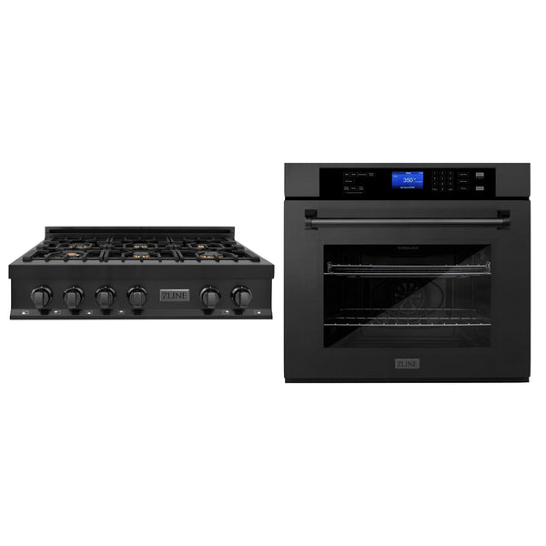 ZLINE 2-Piece Appliance Package - 30-inch Electric Wall Oven & 24-inch  Microwave Oven in Black Stainless Steel (2KP-MW24-AWS30BS)