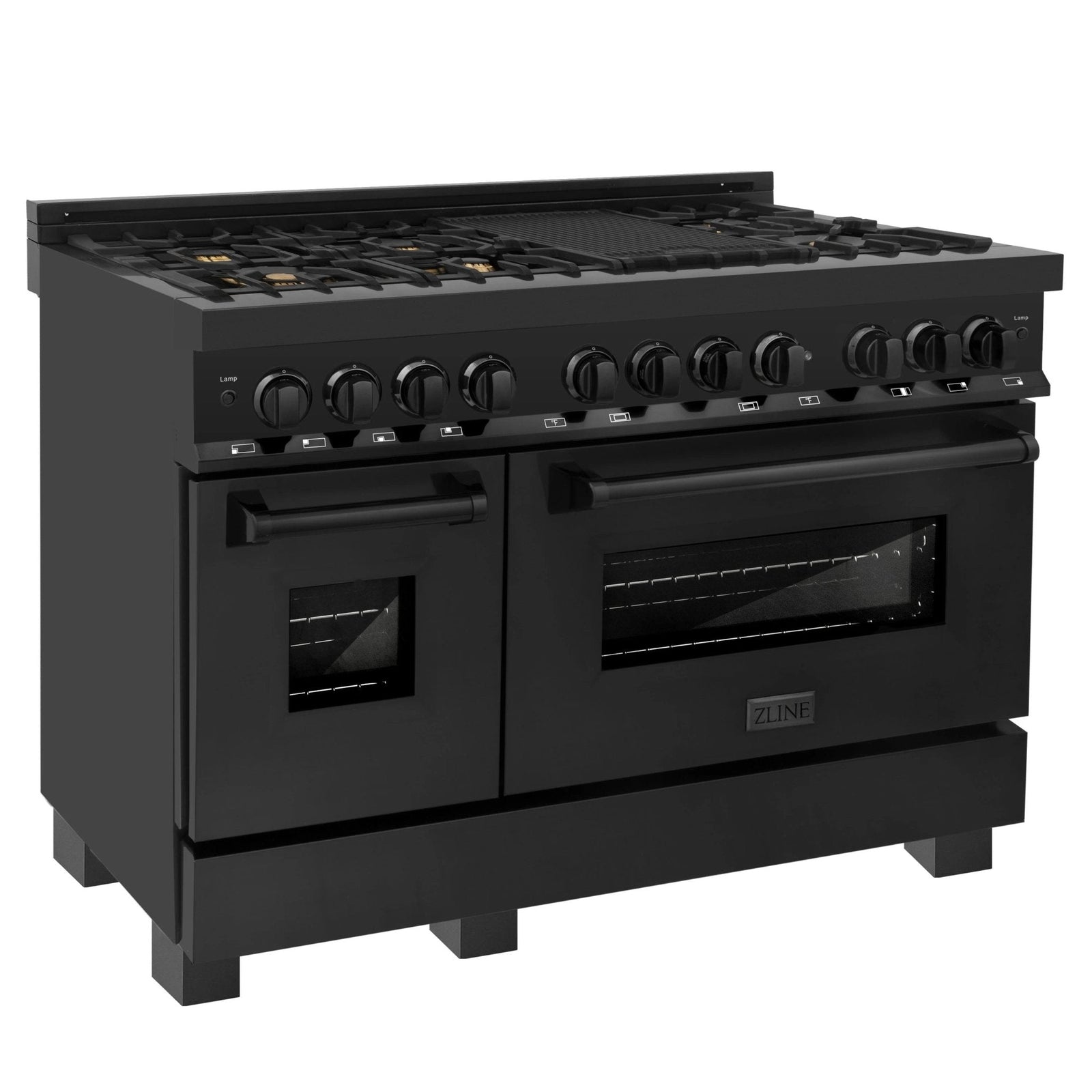 ZLINE 2 Piece Appliance Package Black Stainless Steel 48 Range   Zline 2 Piece Appliance Package 48 Inch Dual Fuel Range With Brass Burners Convertible Wall Mount Hood Combo In Black Stainless Steel 2kp Rabrh48 Appliance Package Zline  828889 1600x 