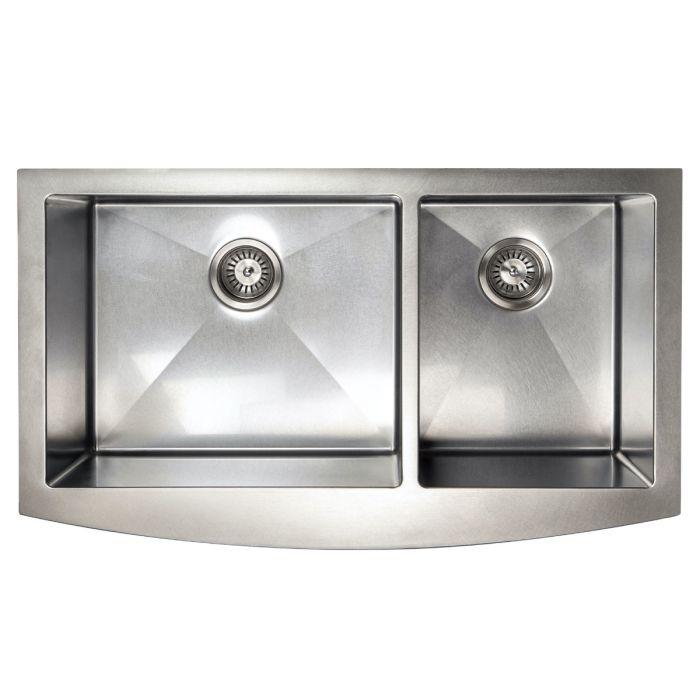 Zline 36 Farmhouse Double Bowl Apron Sink In Durasnow Sa60d 36s