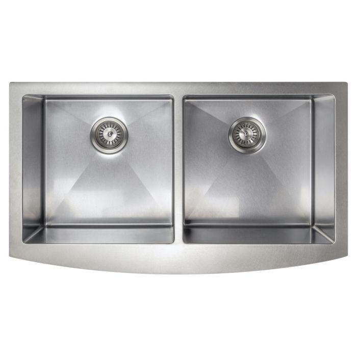 Zline 36 Farmhouse Double Bowl Apron Sink In Durasnow Sa50d 36s