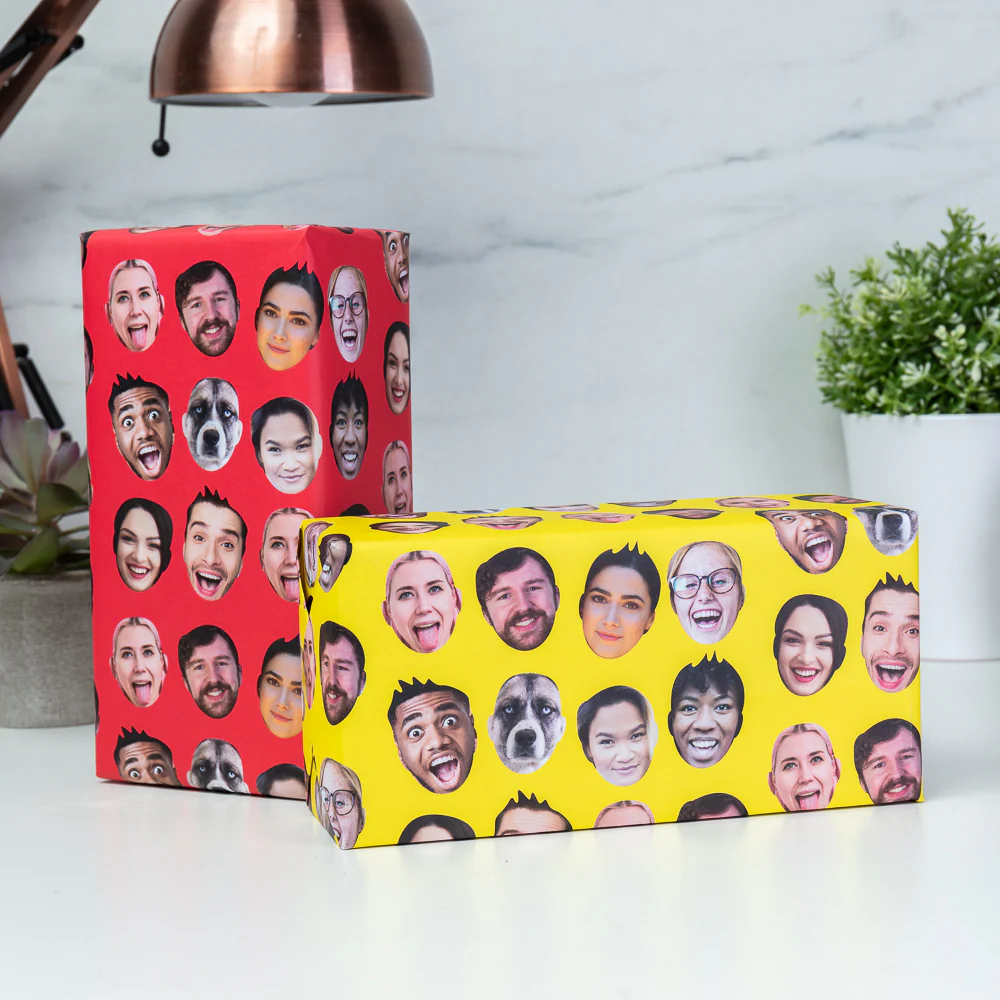 Multi Face Gift Wrap - Personalised Face Upload Gift Wrap