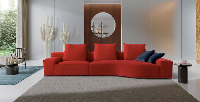 canapé design contemporain rouge