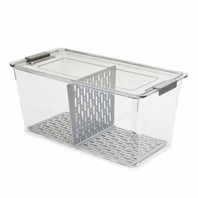 Plastic Storage Tray with 4 Dividers (Clear)