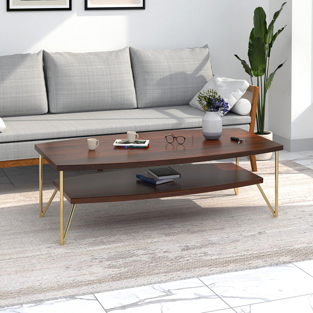 Alexis Solid Wood Center Table (Walnut) | Nilkamal At-home @home