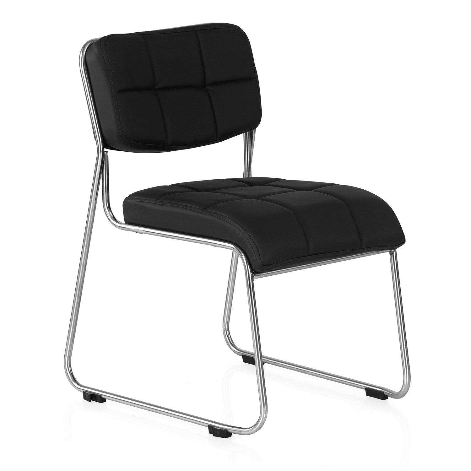 contract 02 soft pvc visitor chair without arm black