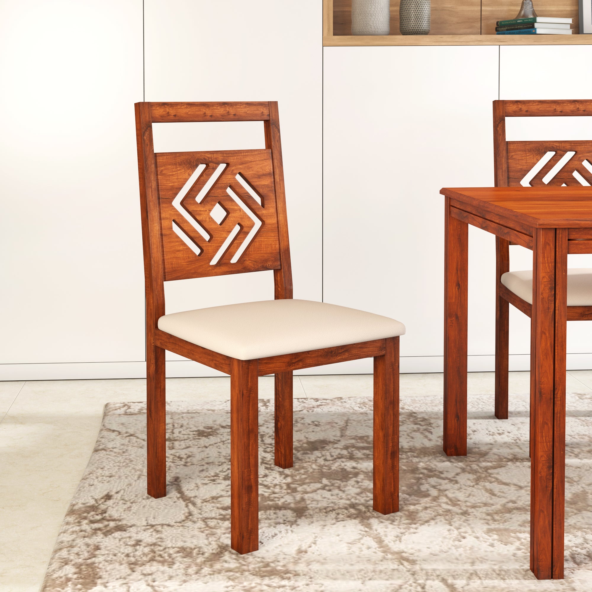 Buy Cera Solid Wood Dining Chair (Honey Brown)Online- @Home by Nilkamal