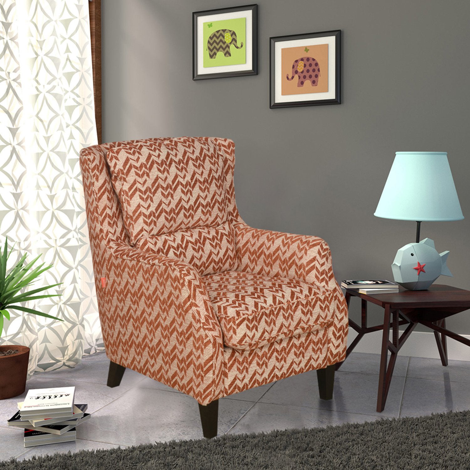 Eugene One Seater Sofa Orange Nilkamal At Home Home