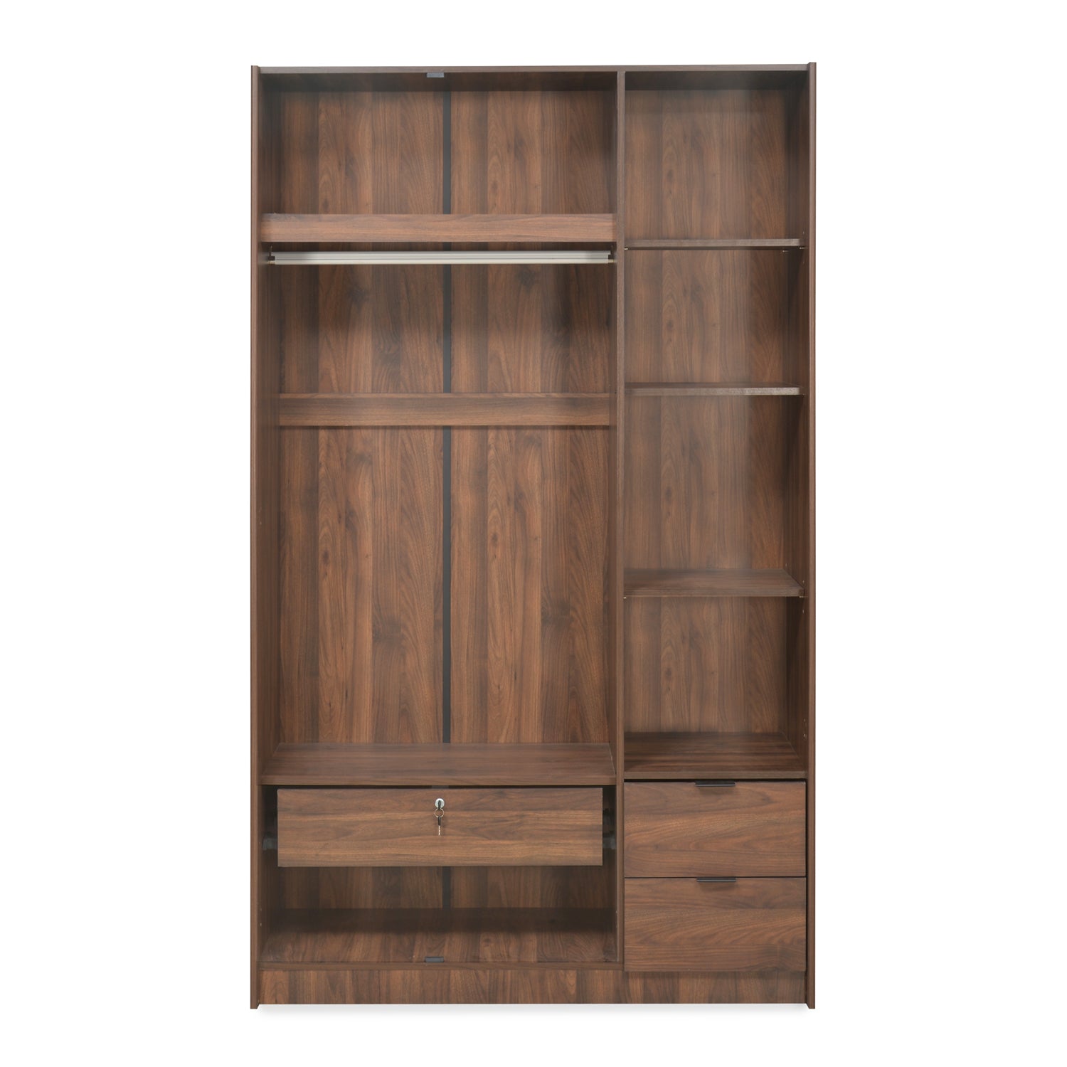 Avery 3 Door Wardrobe With Mirror (Wenge) - Nilkamal At-home @home