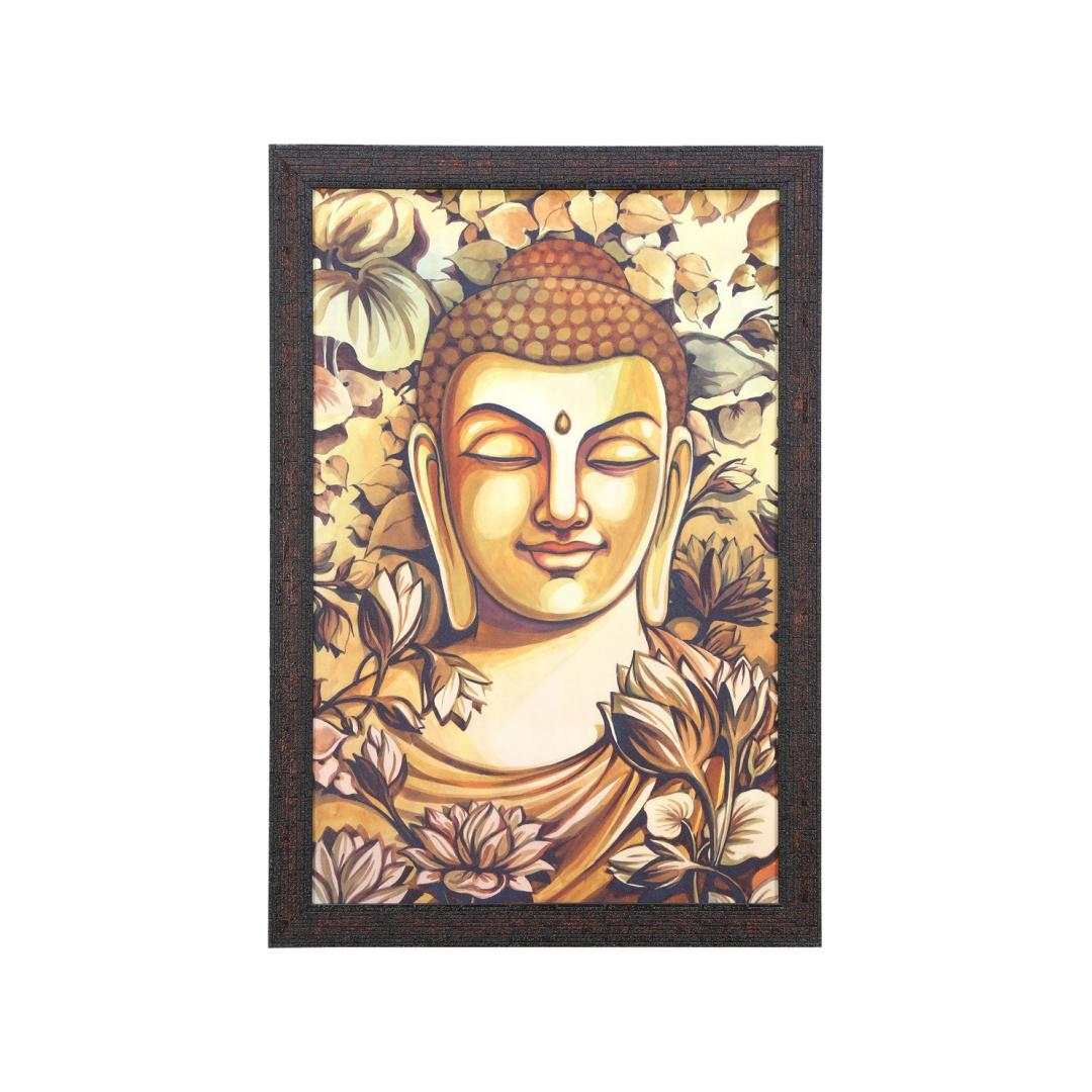 Buy Buddha Mukh Floral Round Painting (Brown) Online- @Home by ...