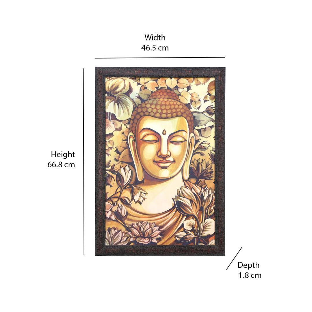 Buy Buddha Mukh Floral Round Painting (Brown) Online- @Home by ...