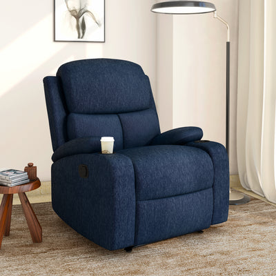 Buy Comfy 1 Seater Fabric Manual Recliner With Cup Holder (Beige)Online- At  Home by Nilkamal