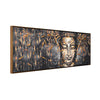 Leaf Buddha Canvas Wall Painting Brown & Gold