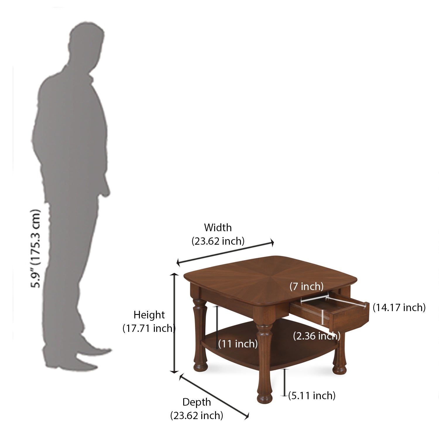 Admire Side Table Antique Cherry Nilkamal At Home Home