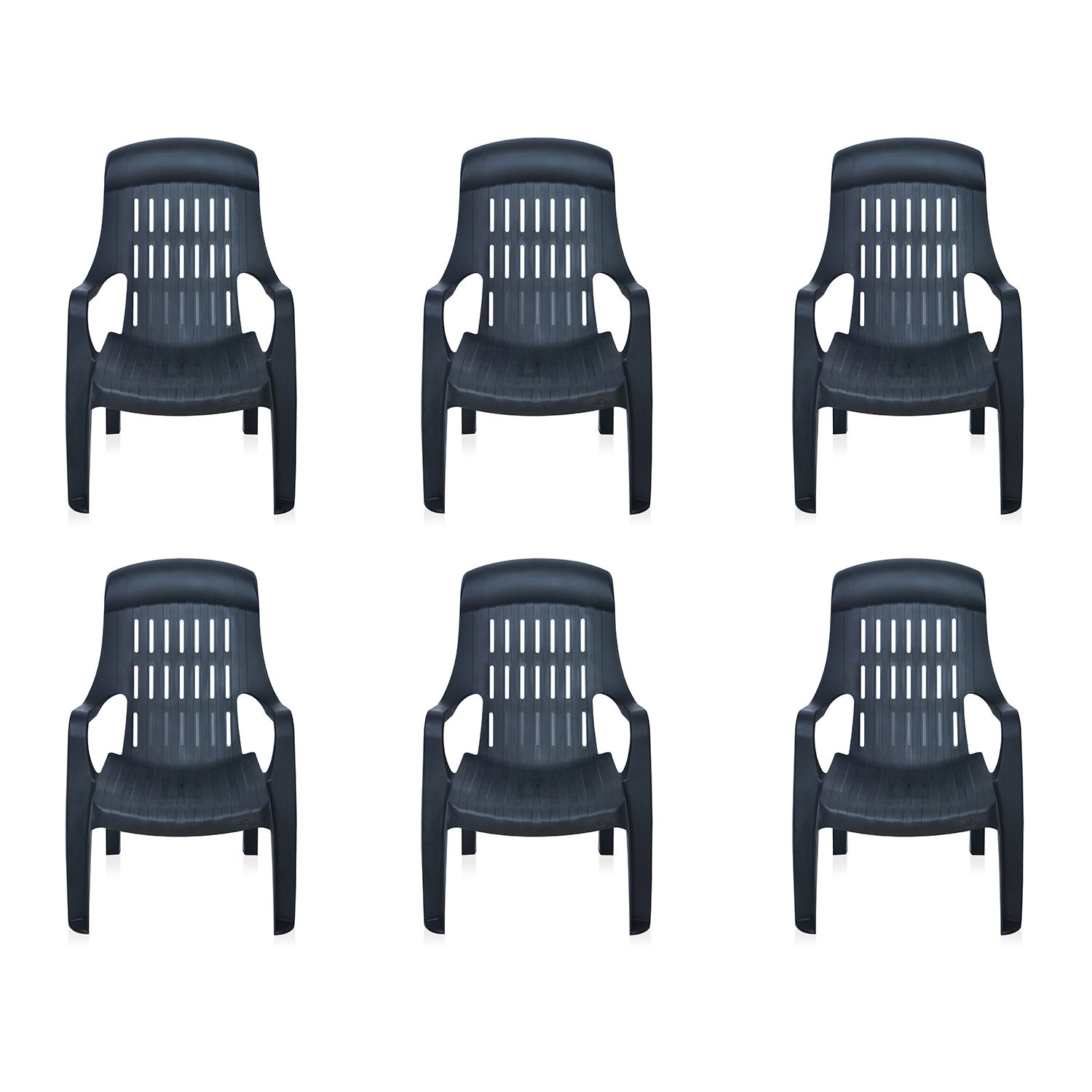 Nilkamal Weekender Garden Chair Set Of 6 Black Nilkamal At