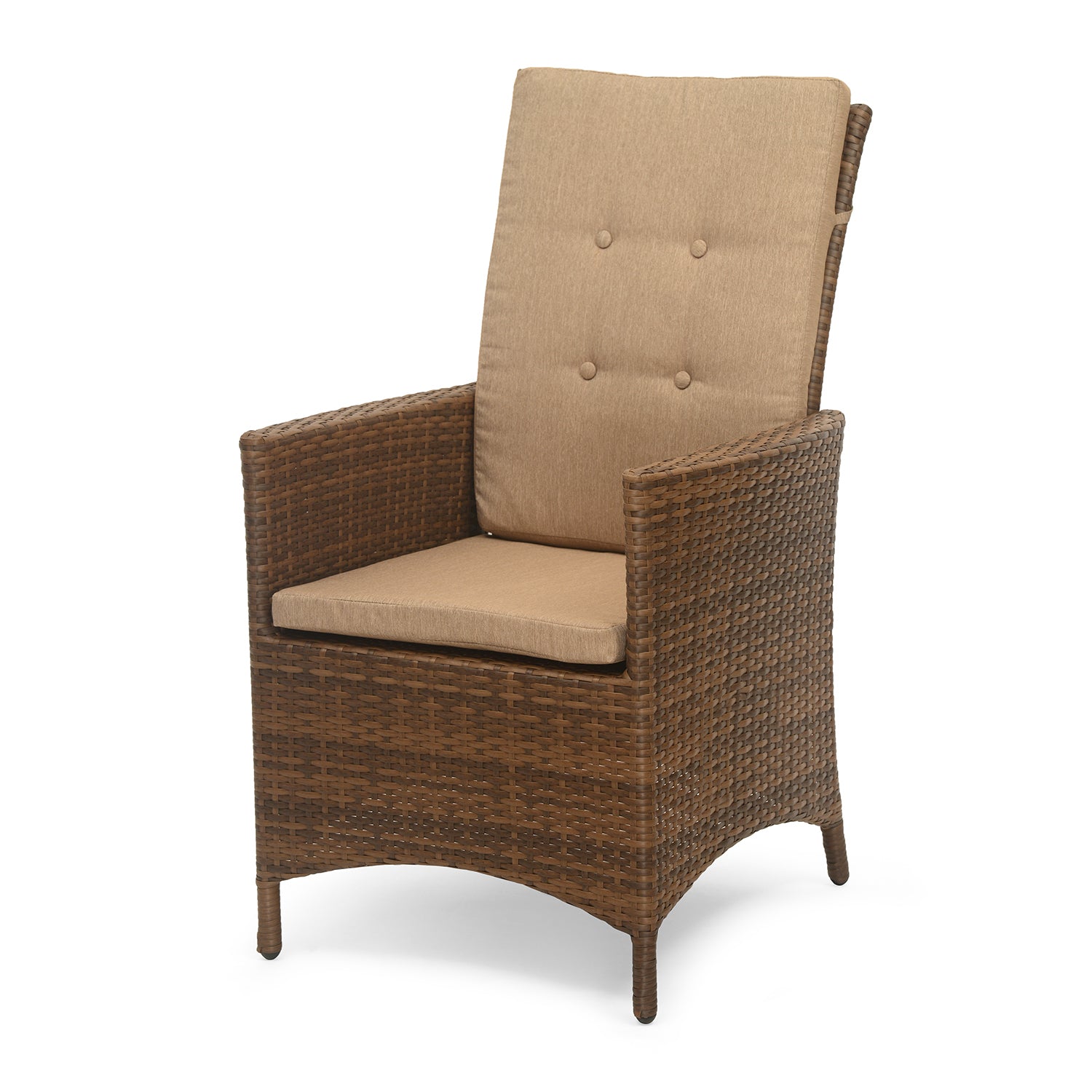 Futura Cane Garden Chair with Manual Recliner (Brown) - Nilkamal At