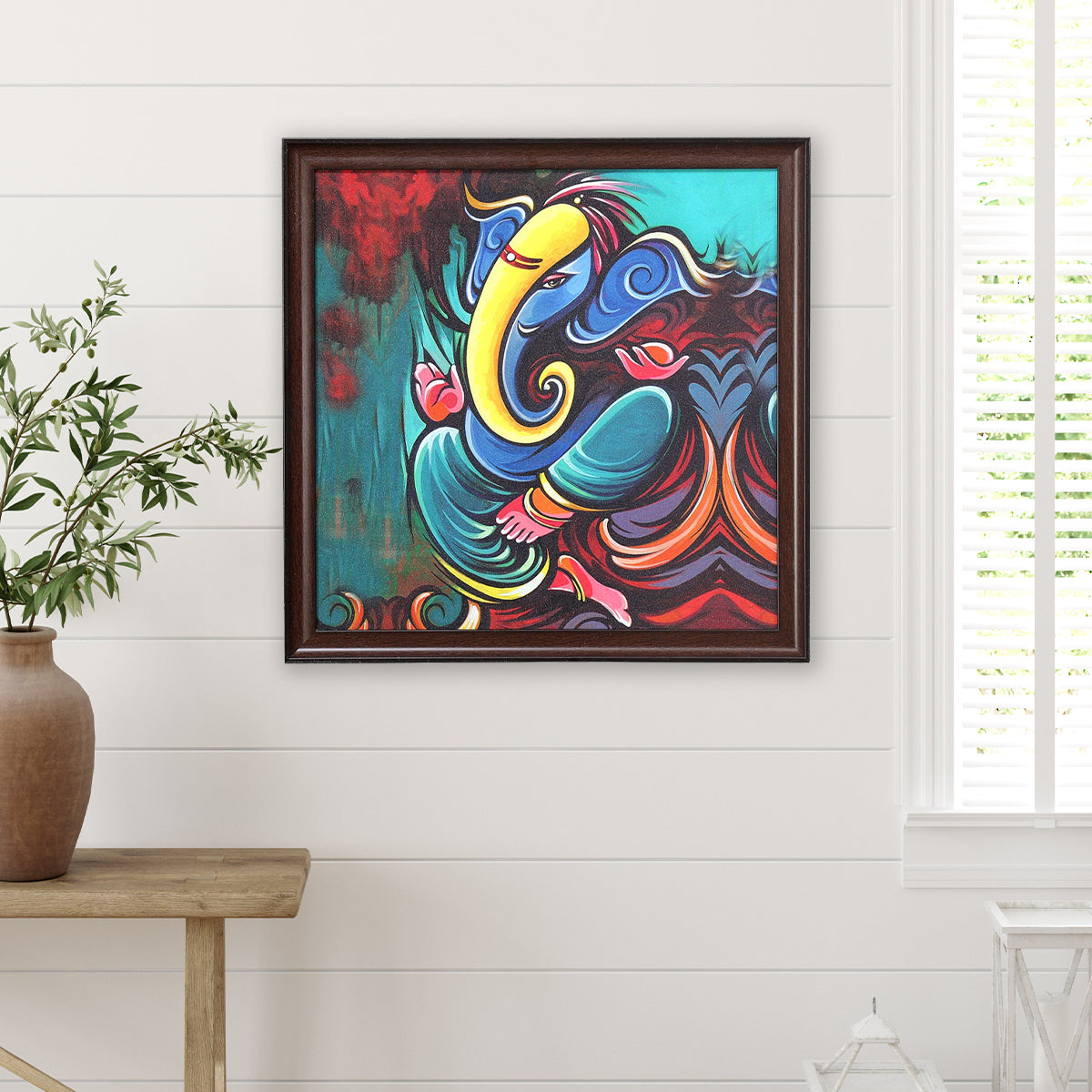 Buy Ganesha Abstract Painting (Sea Green) Online- @Home by ...