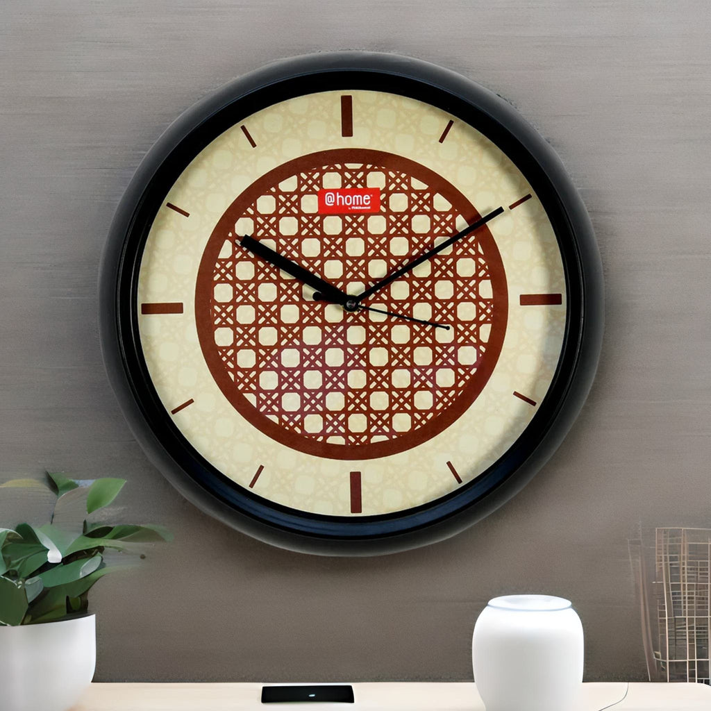 Buy Cocoon Analog Wall Clock (Rust & Beige) Online- @Home by