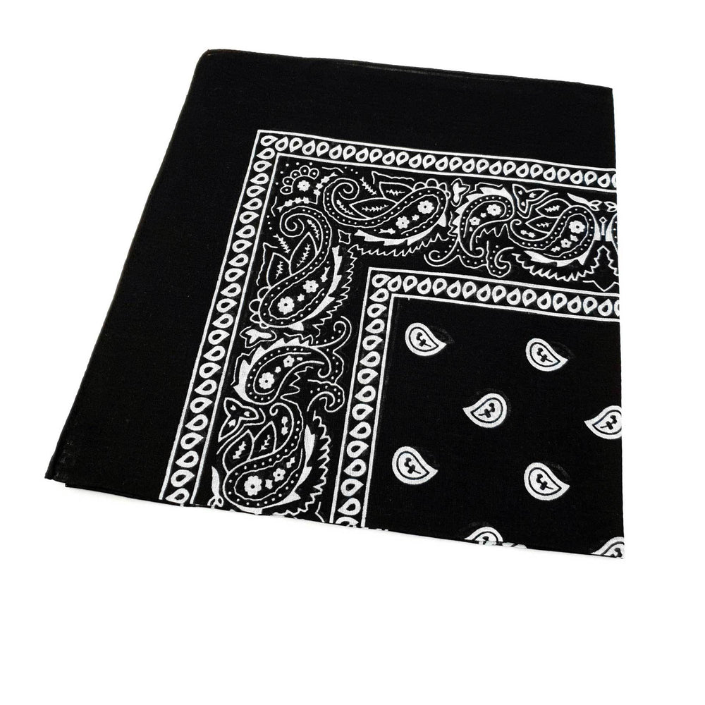 Bandanas | Black Paisley Cotton Bandana Mens & Womens | Shyface