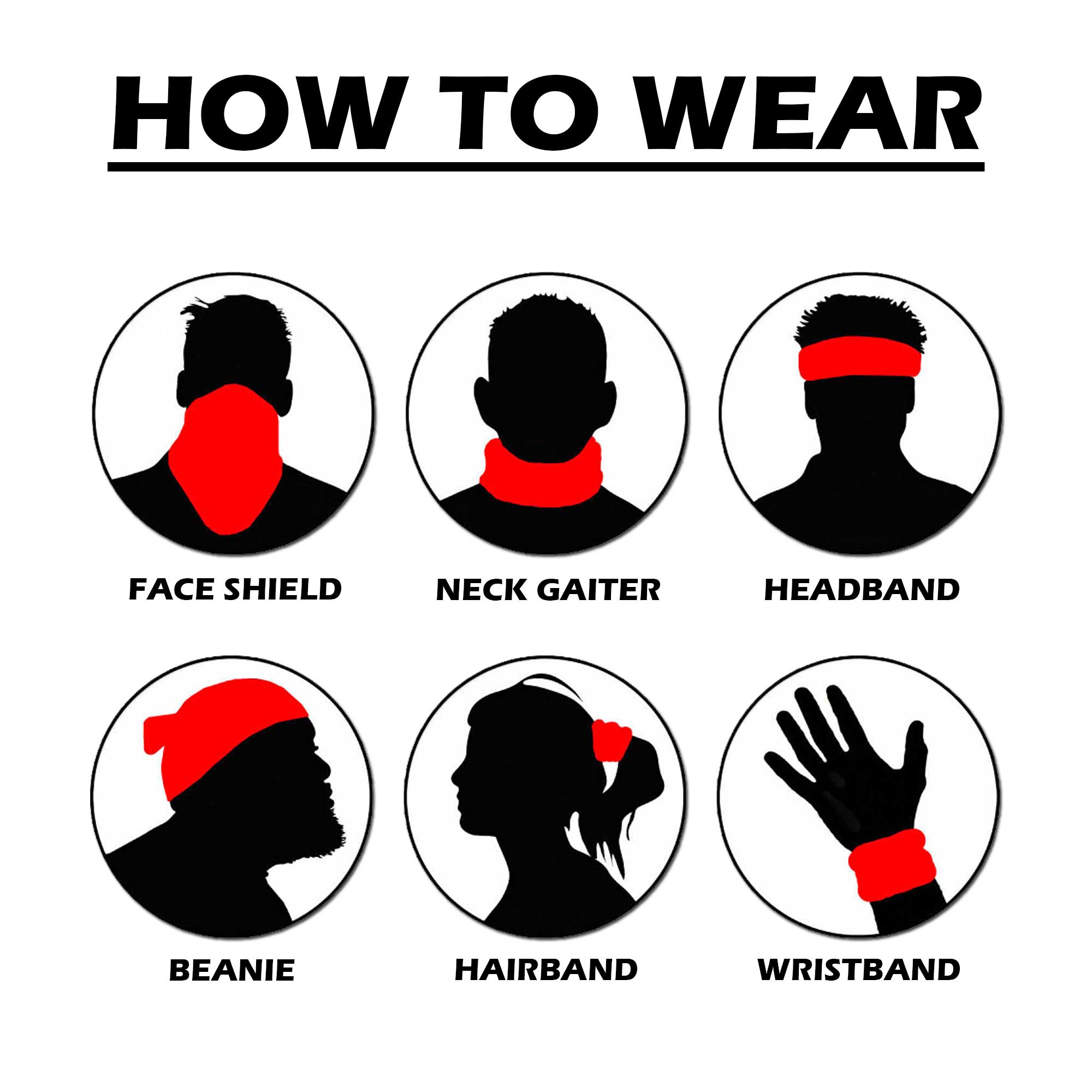 Bandanas | Black Punk Bandana Headwrap Mens & Womens | Shyface