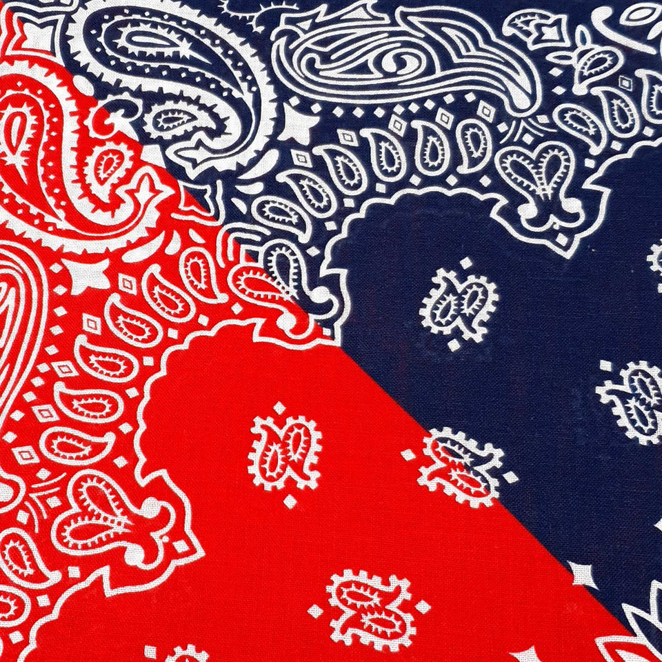 Red & Blue Paisley Bandana Headband - Mens & Womens - Shyface