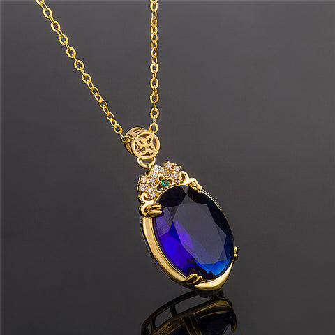 Blue Sapphire Gem Necklace