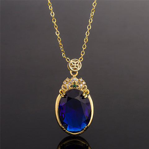 Blue Sapphire Gem Necklace
