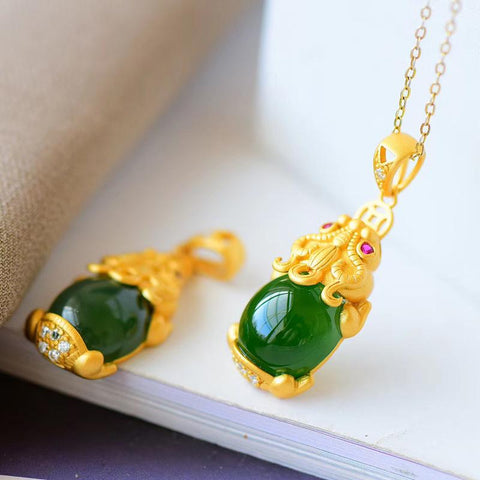 jade pixiu necklace