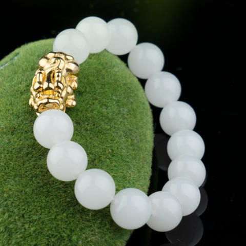 White Jade Pixiu Wealth Bracelet