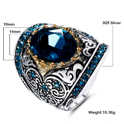 Blue Gemstone Sterling Silver Ring - Inner Manifestation