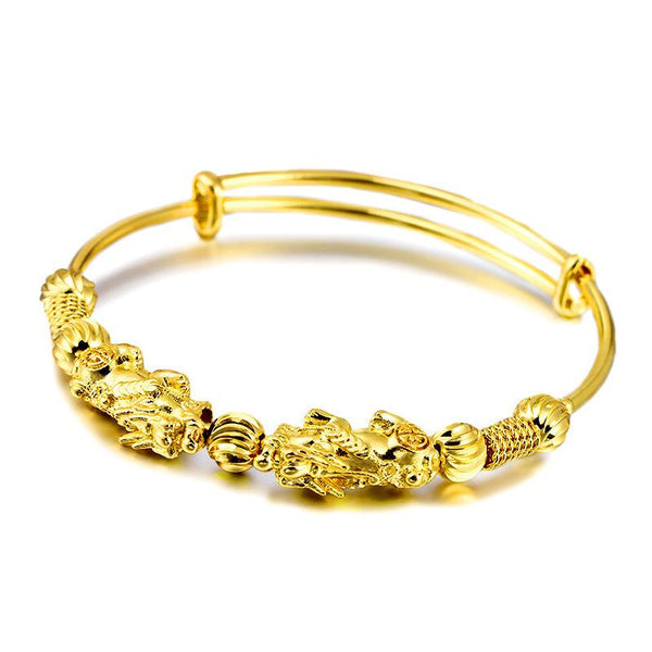 double pixiu gold bracelet meaning