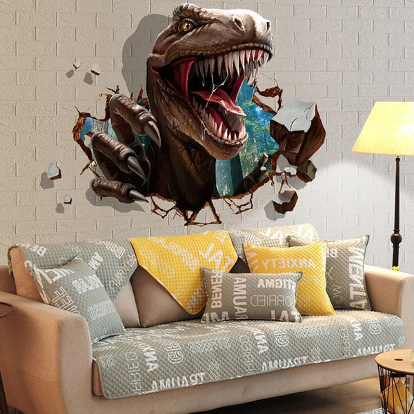 3d Dinosaur Wall Stickers Kids Rooms Dinosaur Assault Bedroom Living Room Decoration