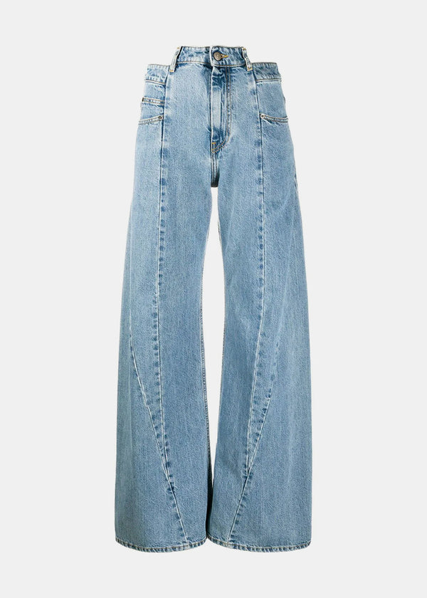 Maison Margiela Washed Blue Re-Cut Denim Jeans - NOBLEMARS