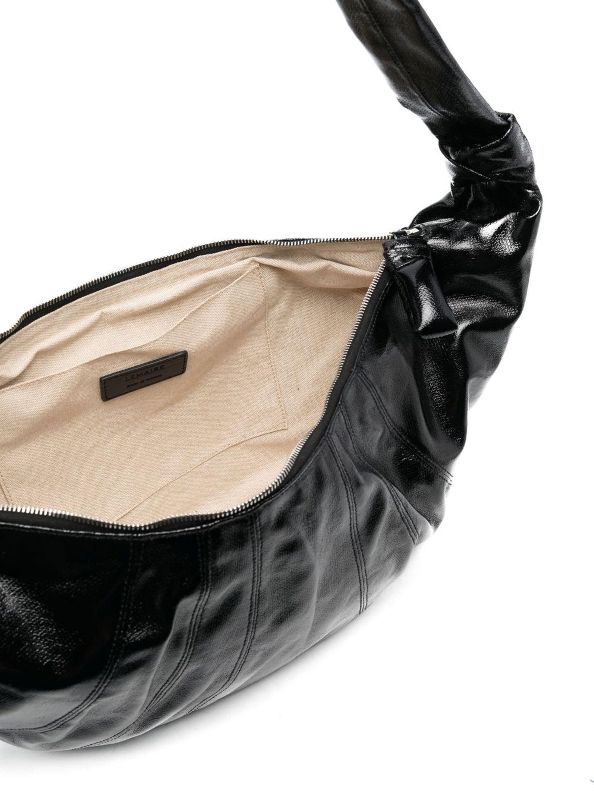 Shop Lemaire Unisex Large Croissant Bag In Bk999 Black