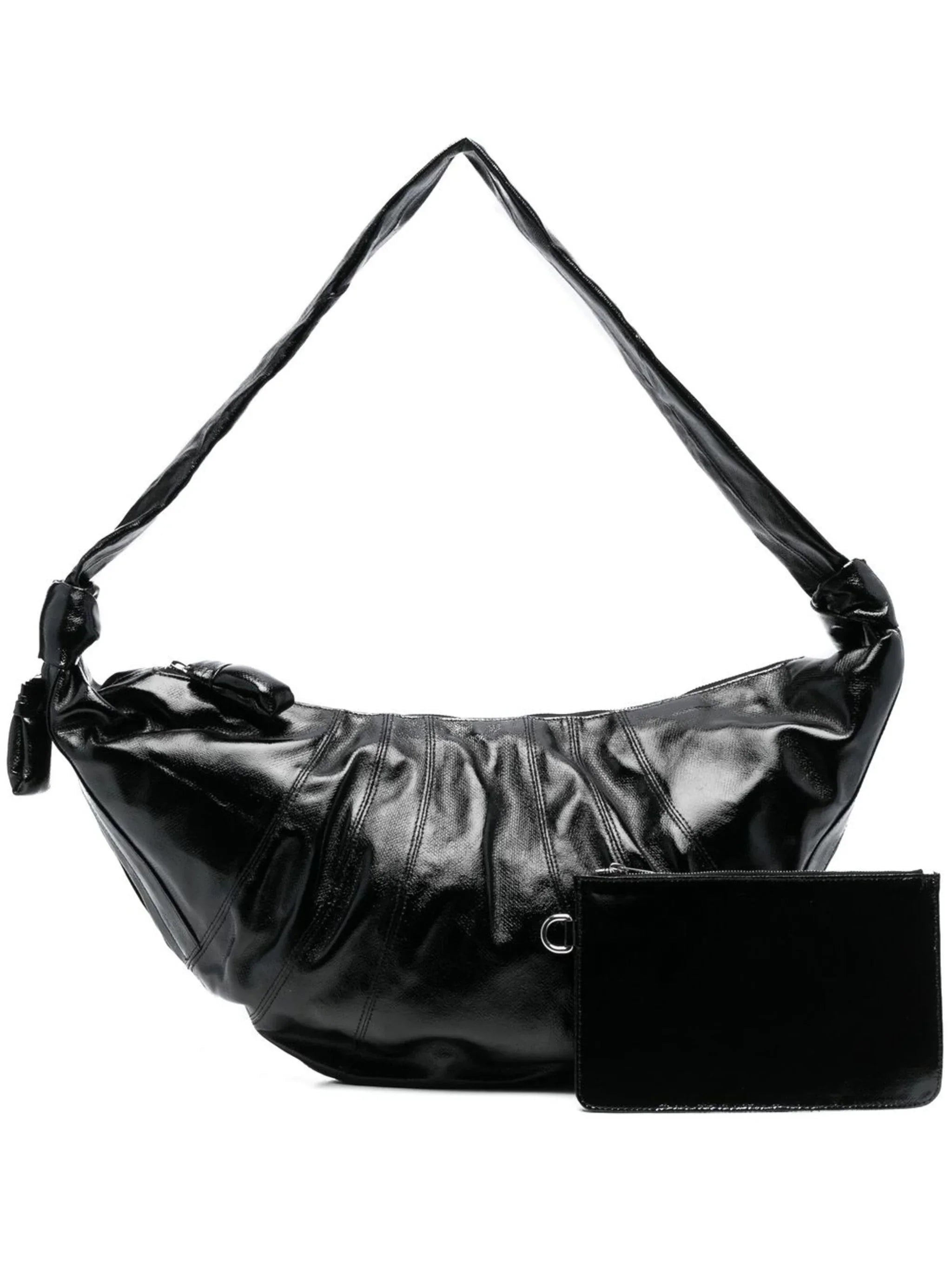 Shop Lemaire Unisex Large Croissant Bag In Bk999 Black